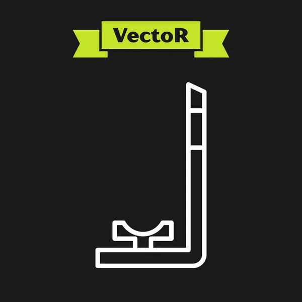 Linha branca ícone Snorkel isolado no fundo preto. Mergulho equipamento subaquático. Ilustração vetorial — Vetor de Stock