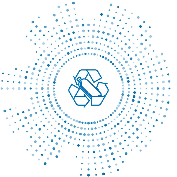 Blaue Linie Recycling Plastikflasche Symbol Isoliert Auf Weißem Hintergrund Abstrakte — Stockvektor