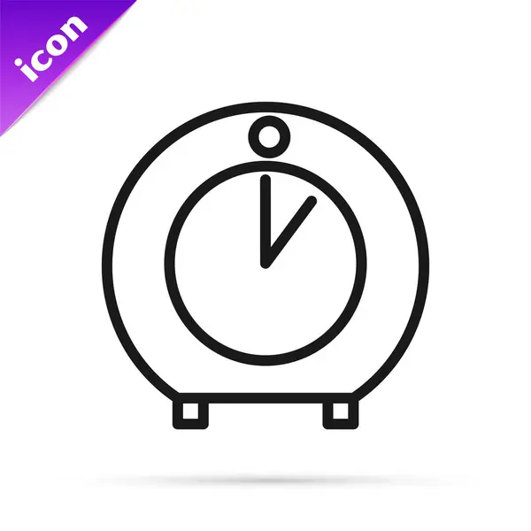 Black line Kitchen timer icon isolated on white background. Cooking utensil. Vector Illustration — Stock Vector