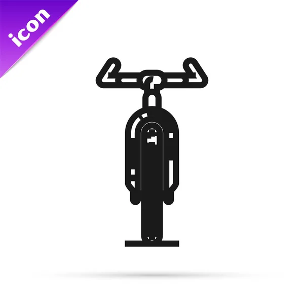 Linha preta Ícone de bicicleta isolado no fundo branco. Corrida de bicicleta. Desporto extremo. Equipamento desportivo. Ilustração vetorial — Vetor de Stock