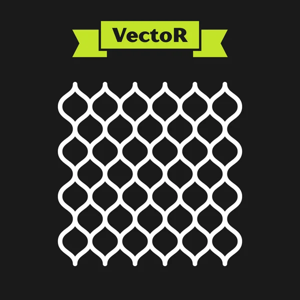 Weiße Linie Gartenzaun Holzsymbol isoliert auf schwarzem Hintergrund. Vektorillustration — Stockvektor
