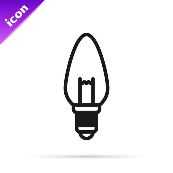 Black line Light bulb with concept of idea icon isolated on white background. Energy and idea symbol. Inspiration concept. Vector Illustration — Stock Vector