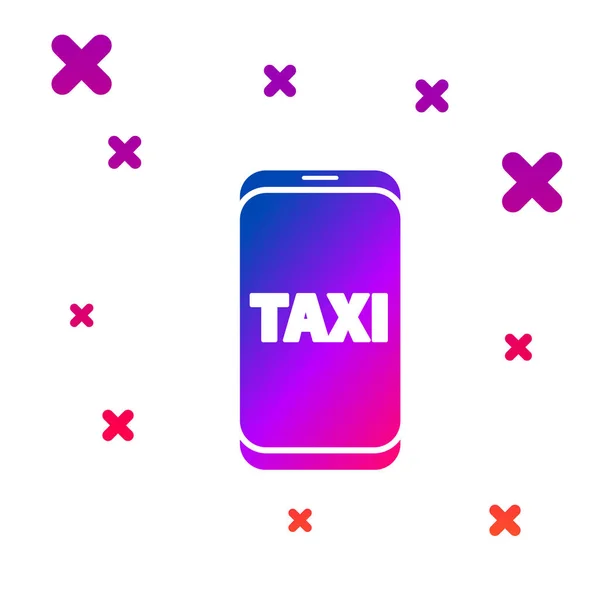 Χρώμα Κλήση Ταξί Εικονίδιο Τηλεφωνική Υπηρεσία Απομονωμένη Λευκό Φόντο Ταξί — Διανυσματικό Αρχείο