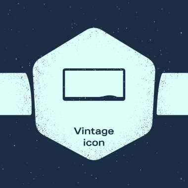 Grunge çizgi Chalkboard simgesi mavi arka plan üzerinde izole. Okul Tahta tabelası. Tek renkli vintage çizim. Vektör İllüstrasyonu