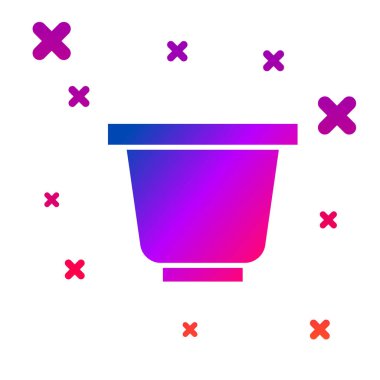 Renkli saksı simgesi beyaz arkaplanda izole edildi. Kademeli rastgele dinamik şekiller. Vektör İllüstrasyonu