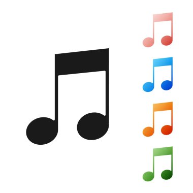 Siyah Müzik, beyaz arkaplanda izole edilmiş ton simgesi. Simgeleri renklendirin. Vektör İllüstrasyonu