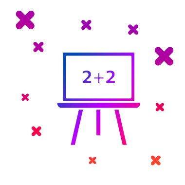 Beyaz arka planda izole renkli Chalkboard simgesi. Okul Blackboard işareti. Degrade rasgele dinamik şekiller. Vektör Illustration