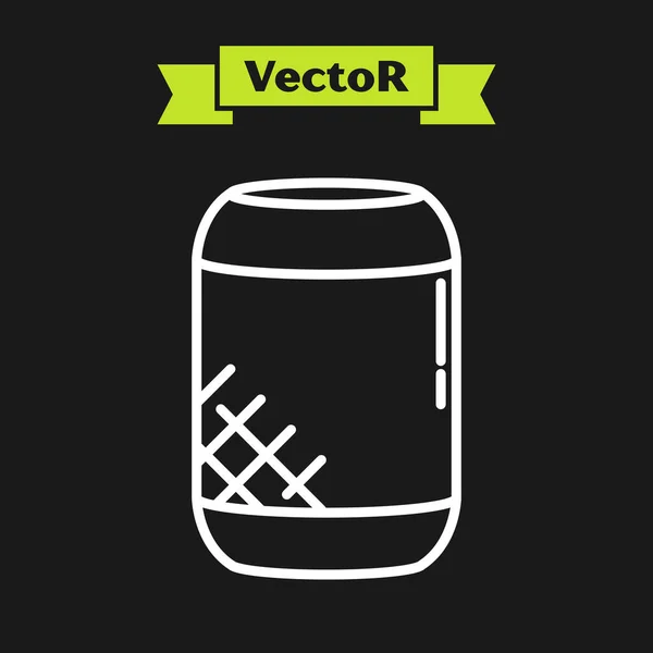 Иконка помощника голосового помощника выделена на черном фоне. Голосовое управление пользовательский интерфейс умный динамик. Векторная миграция — стоковый вектор
