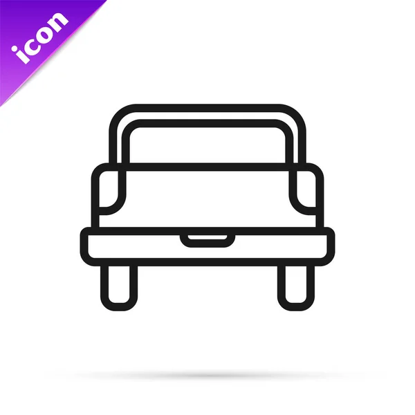 Black line Pickup truck icon isolated on white background. Vector Illustration — Stock Vector