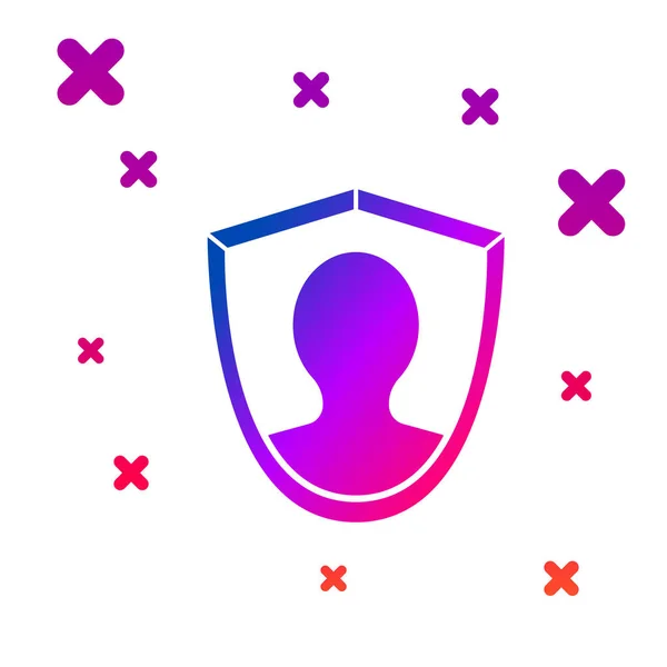 Farb Benutzerschutzsymbol Isoliert Auf Weißem Hintergrund Sichere Benutzeranmeldung Passwortgeschützt Datenschutz — Stockvektor