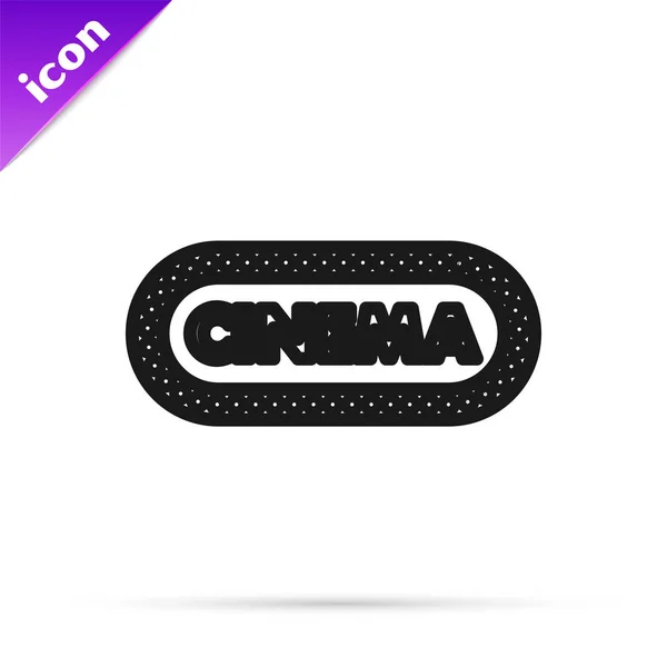 Fekete vonal Cinema poszter design sablon ikon elszigetelt fehér háttér. Film idő koncepció banner design. Vektorillusztráció — Stock Vector