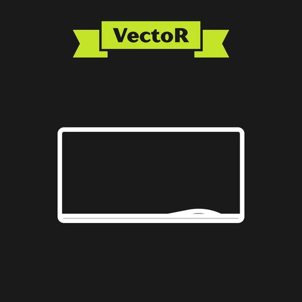 Weiße Linie Kreidetafel Symbol isoliert auf schwarzem Hintergrund. Schultafel-Schild. Vektorillustration — Stockvektor