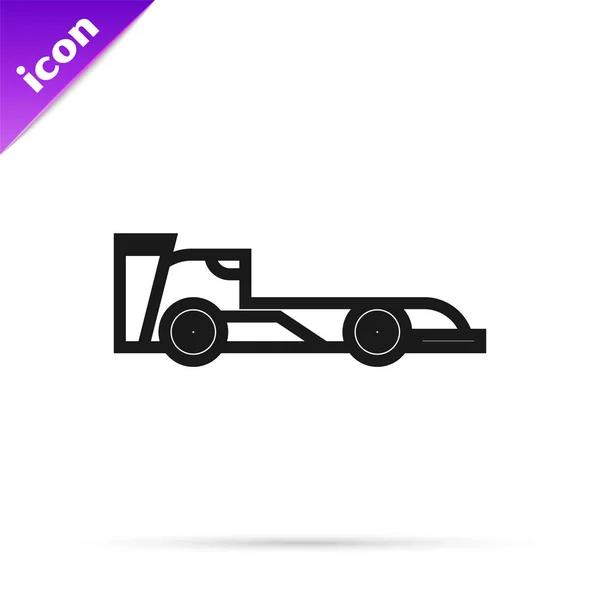 Linha preta ícone de carro de corrida de Fórmula isolado no fundo branco. Ilustração vetorial — Vetor de Stock