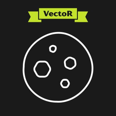 Beyaz çizgili kurabiye ya da siyah arka planda çikolata ikonlu bisküvi. Vektör İllüstrasyonu