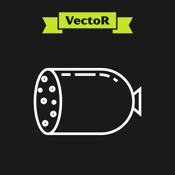 Weißwurst-Symbol isoliert auf schwarzem Hintergrund. Fleischfeinkostprodukt. Vektorillustration — Stockvektor