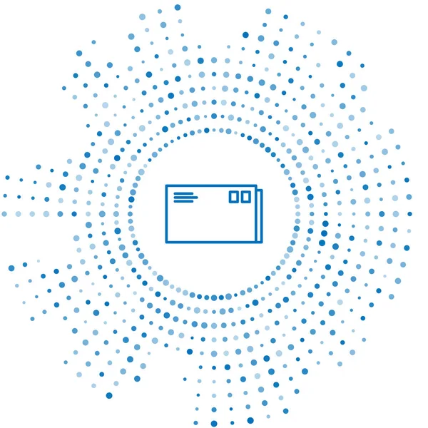 Modrá Linka Ikona Obálky Izolovaná Bílém Pozadí Symbol Mailové Zprávy — Stockový vektor