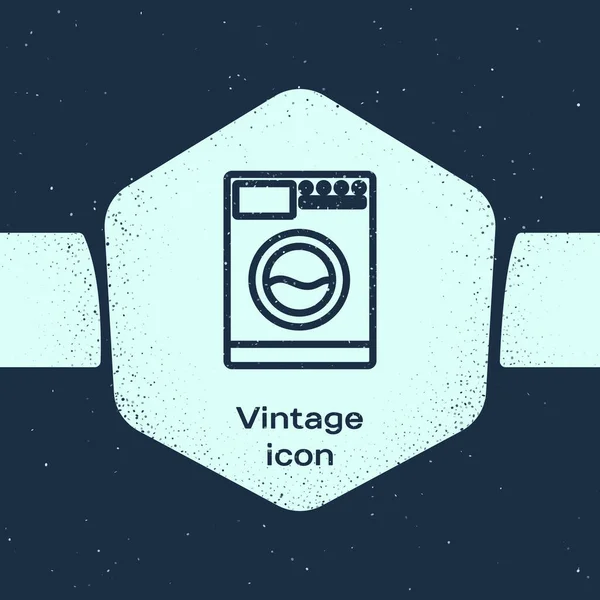 Grunge Line Washer Icon Isoliert Auf Blauem Hintergrund Waschmaschinensymbol Waschmaschine — Stockvektor