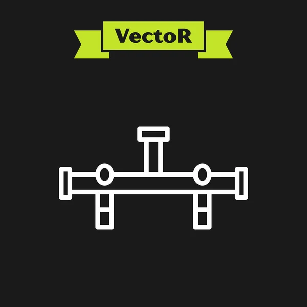 Linha branca Ícone Manifold isolado no fundo preto. Ilustração vetorial — Vetor de Stock