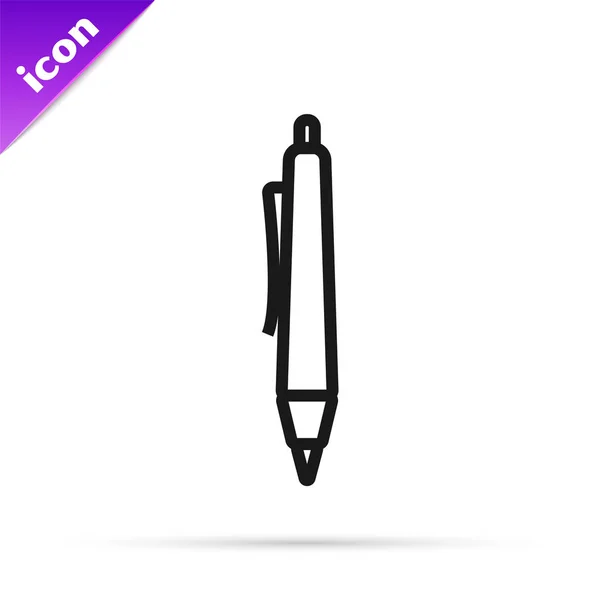 Línea negra Icono de lápiz aislado sobre fondo blanco. Ilustración vectorial — Vector de stock