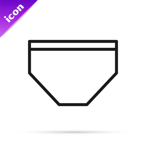 Línea negra Icono de bañador aislado sobre fondo blanco. Ilustración vectorial — Vector de stock