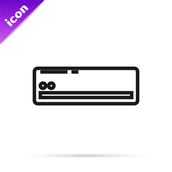 Black line Air conditioner icon isolated on white background. Split system air conditioning. Cool and cold climate control system. Vector Illustration — Stock Vector