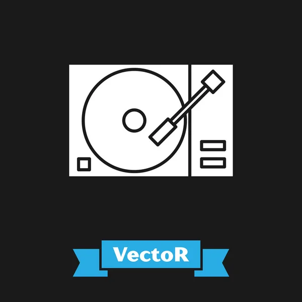 Reproductor Vinilo Blanco Con Icono Disco Vinilo Aislado Sobre Fondo — Vector de stock