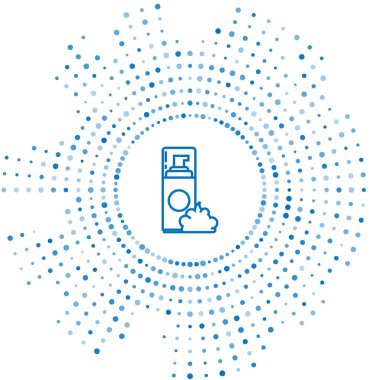 Mavi çizgili tıraş köpüğü simgesi beyaz arkaplanda izole edilmiş. Tıraş köpüğü. Soyut çember rastgele noktalar. Vektör İllüstrasyonu