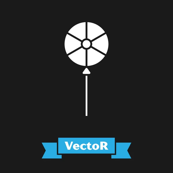 Белый Значок Lollipop Выделен Черном Фоне Еда Восхитительный Символ Векторная — стоковый вектор