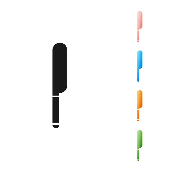 Schwarzes Messer-Symbol isoliert auf weißem Hintergrund. Bestecksymbol. setzen Symbole bunt. Vektorillustration — Stockvektor
