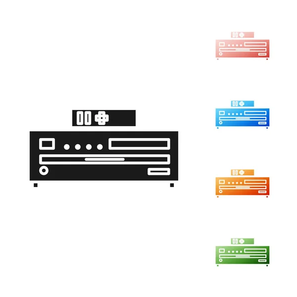 Svart musik Cd spelare ikon isolerad på vit bakgrund. Bärbar musikapparat. Ställ ikoner färgglada. Vektor Illustration — Stock vektor