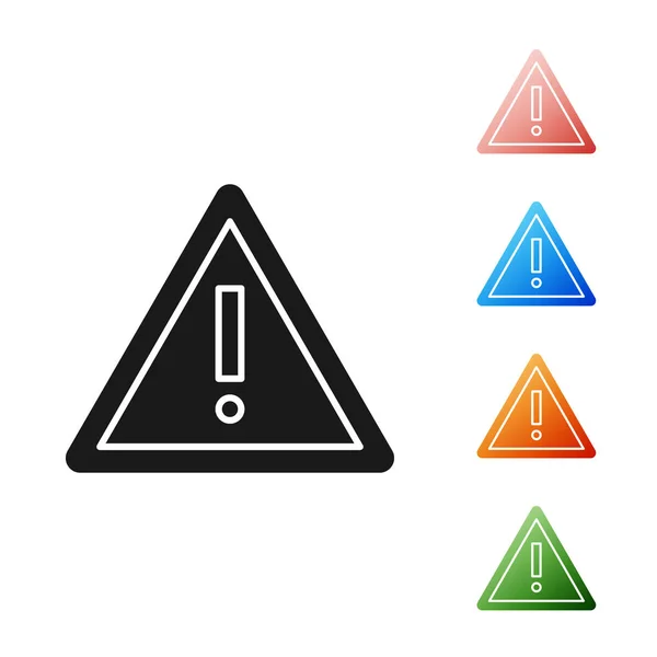 Чорний знак ексклюзії в трикутнику ізольовано на білому тлі. Небезпечний попереджувальний знак, обережний, уважний, небезпечний попереджувальний знак важливий. Встановити кольорові піктограми. Векторна ілюстрація — стоковий вектор