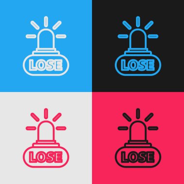 Color line Casino losing icon isolated on color background. Vintage style drawing. Vector Illustration vector stock vector