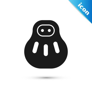 Siyah Maneki neko kedi simgesi beyaz arkaplanda izole edildi. Japon şans tılsımı. Vektör İllüstrasyonu