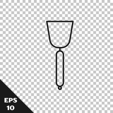 Siyah çizgi Spatula simgesi şeffaf arkaplanda izole edildi. Mutfak spatula ikonu. Barbekü spatula işareti. Barbekü ve ızgara aleti. Vektör İllüstrasyonu