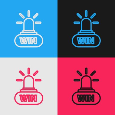 Color line Casino win icon isolated on color background. Vintage style drawing. Vector Illustration vector stock vector