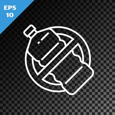 Beyaz çizgi. Plastik şişe simgesi yok. Vektör İllüstrasyonu