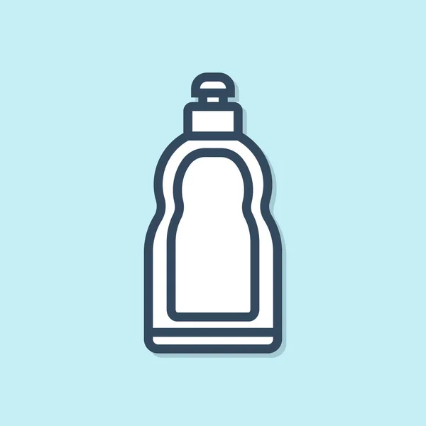 Blue Line Plastikflasche Für Flüssiges Waschmittel Bleichmittel Spülmittel Oder Ein — Stockvektor
