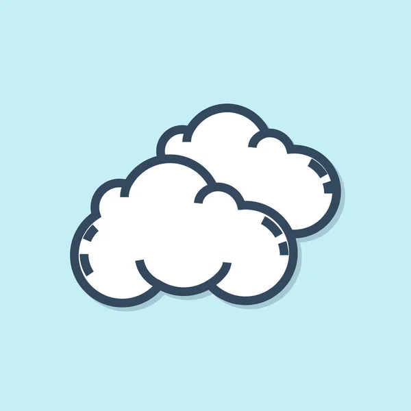 Línea Azul Icono Nube Aislado Sobre Fondo Azul Ilustración Vectorial — Vector de stock