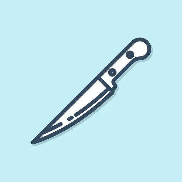 Blue Line Knife Icon Isolated Blue Background Cutlery Symbol Vector — Stock Vector