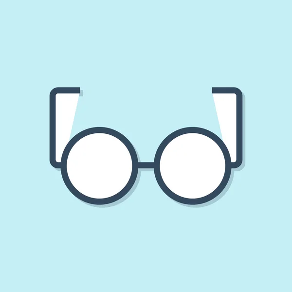 Modrá Čára Brýle Ikona Izolované Modrém Pozadí Symbol Brýlového Rámu — Stockový vektor