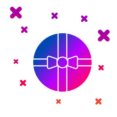 Beyaz arkaplanda renk hediyesi kutusu simgesi izole edildi. Mutlu Noeller ve mutlu yıllar. Kademeli rastgele dinamik şekiller. Vektör İllüstrasyonu