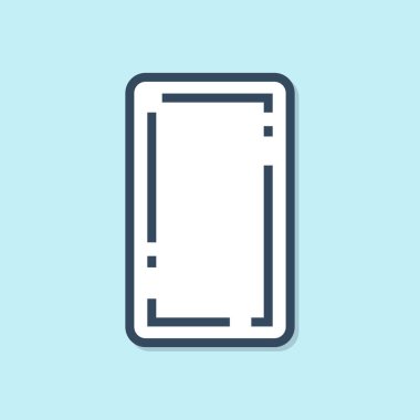 Mavi çizgi Oynatma kartı simgesi mavi arkaplanda izole edildi. Kumarhane kumarı. Vektör İllüstrasyonu