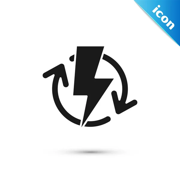 Black Recharging icon isolated on white background. Electric energy sign. Vector Illustration — Stock Vector