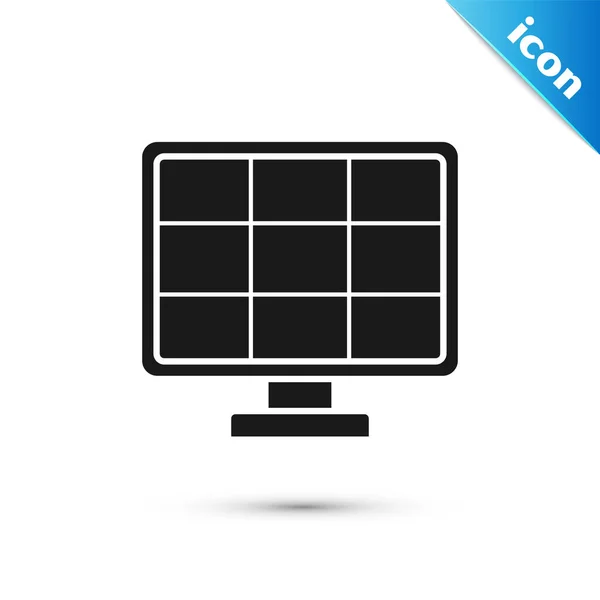 Black Solar energy panel icon isolated on white background. Vector Illustration — Stock Vector