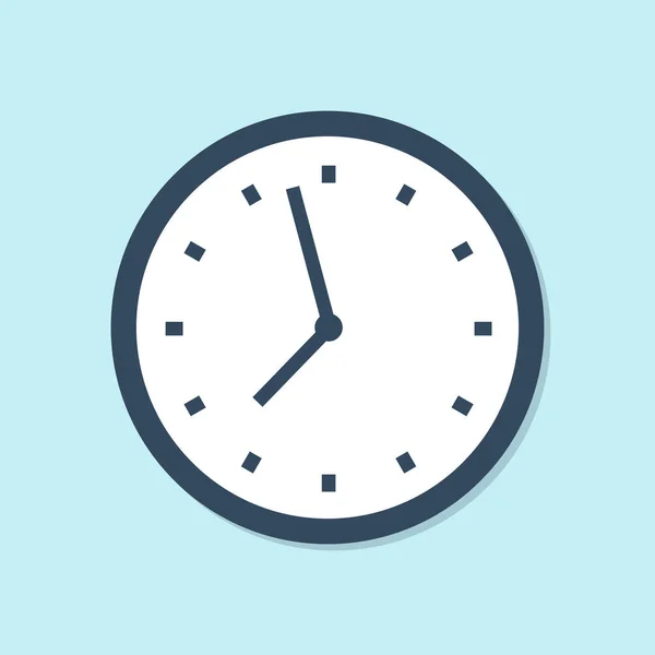 Linha Azul Ícone Relógio Isolado Fundo Azul Símbolo Temporal Ilustração —  Vetores de Stock