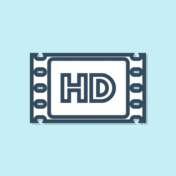Blauwe Lijn Film Tape Frame Pictogram Geïsoleerd Blauwe Achtergrond Vector — Stockvector