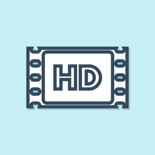 Blue Line Movie Tape Frame Icon Isolated Blue Background Vector — Stock Vector