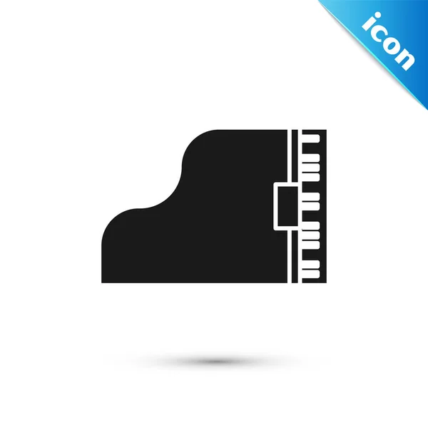 Icône piano à queue noire isolée sur fond blanc. Instrument de musique. Illustration vectorielle — Image vectorielle