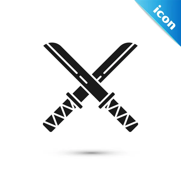 Black Traditional Japanese katana icon isolated on white background. Japanese sword. Vector Illustration — Stock Vector