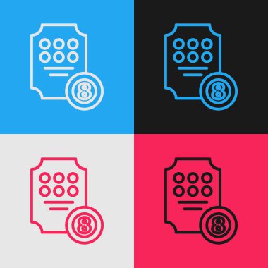 Color line Online slot machine icon isolated on color background. Online casino. Vintage style drawing. Vector Illustration